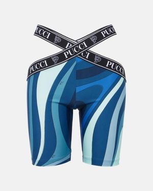 PUCCI Printed Biker Shorts - Blue