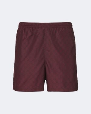 Gucci Badeshorts Gg Aus Popeline - Lila