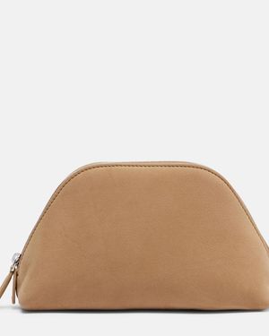 The Row Devon Mini Leather Clutch - Brown
