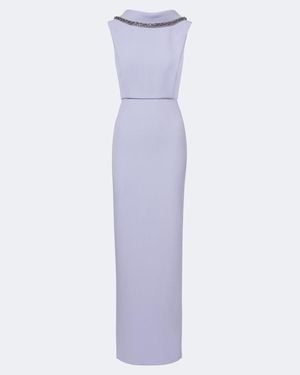 Roland Mouret Embellished Crepe Gown - Purple
