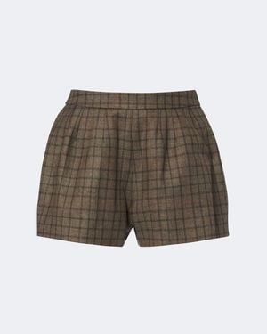 Blazé Milano Shorts Tinker De Lana Y Cachemir A Cuadros - Verde