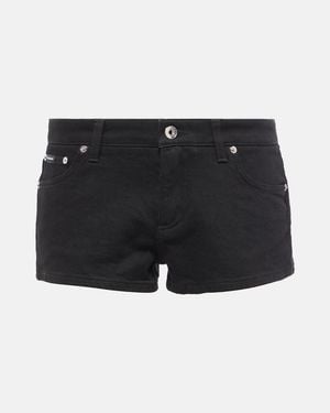 Dolce & Gabbana Low-Rise Denim Shorts - Black
