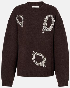 JACQUES WEI Embroidered Wool Jumper - Brown