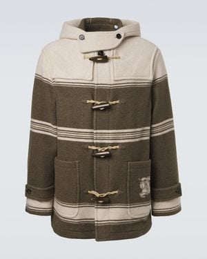 Burberry Dufflecoat Aus Wolle Und Baumwolle - Grün