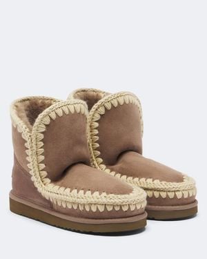 Mou 18 Shearling-Lined Suede Ankle Boots - Brown