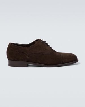 Manolo Blahnik Witney Suede Brogues - Brown