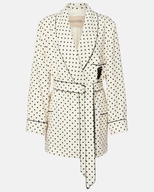 Valentino Plus De Pois Belted Jacket - White