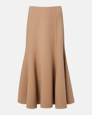 Gabriela Hearst Patterson Cashmere Midi Skirt - Brown