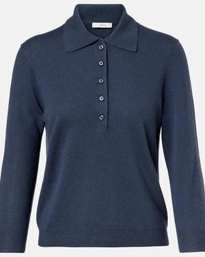 Vince Polopullover Aus Kaschmir Und Seide - Blau