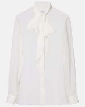 Gabriela Hearst Shildon Tie-Neck Silk Blouse - White
