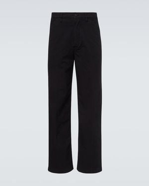 Dries Van Noten Cotton Straight Trousers - Black