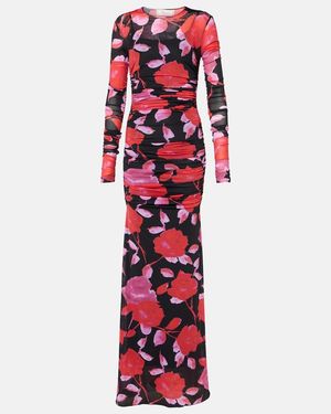 Blumarine Fine Jer Printed Maxi Dress - Red