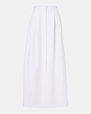 Max Mara Cotton-Blend Gabardine Maxi Skirt - White