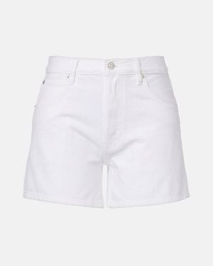 FRAME The Long Hang Denim Shorts - White