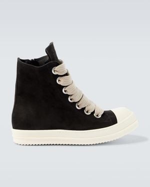 Rick Owens Jumbolace Sneaks Suede Trainers - Black