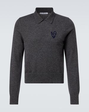 Acne Studios Polopullover Aus Wolle Und Yakwolle - Grau