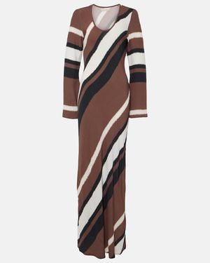Faithfull the Brand Da Costa Striped Maxi Dress - Brown