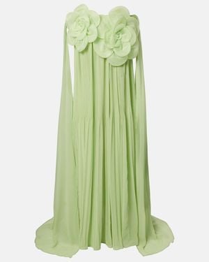 LEO LIN Jaclyn Floral-Applique Bustier Gown - Green