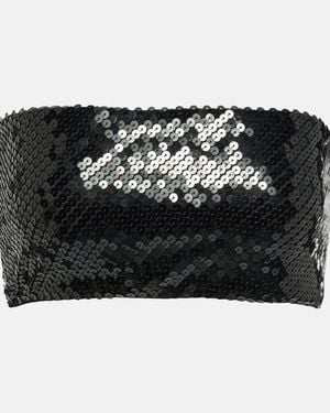 Rick Owens Lilies Sequined Bandeau Top - Black