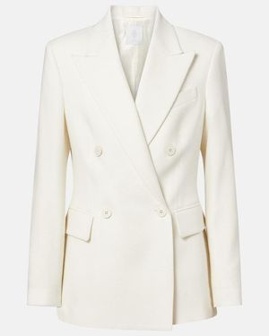 Eleventy Double-Breasted Wool And Cashmere Blazer - Natural