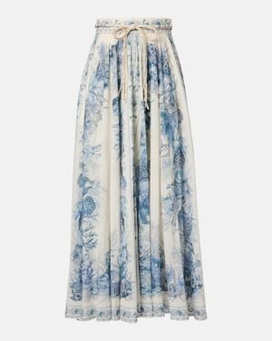 Zimmermann Wanderlust Cotton Maxi Skirt - Blue