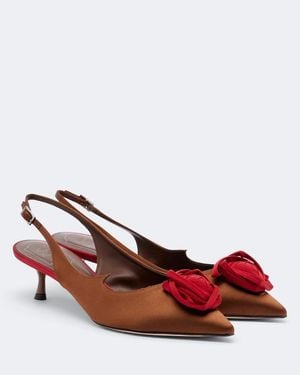 Roger Vivier Salones Destalonados Rose Vivier De Saten - Rojo