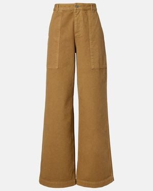 Moncler High-Rise Wide-Leg Trousers - Natural
