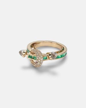 ANANYA Chakra 18Kt Ring With Diamonds And Quartzes - White