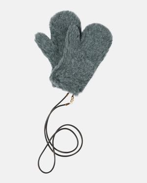 Max Mara Wool And Silk Teddy Gloves - Metallic
