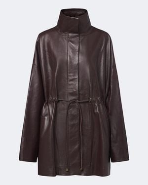 TOVE Erna Leather Coat - Brown