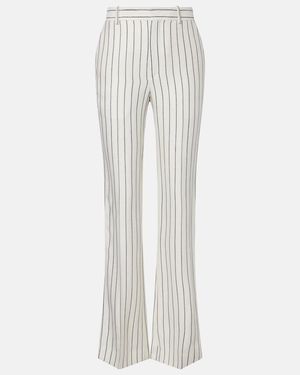 Balmain Pinstripe Straight Pants - White