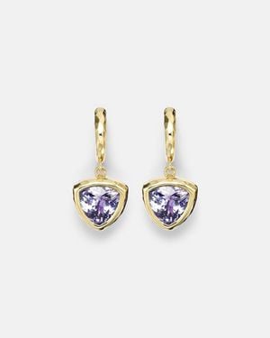Octavia Elizabeth Hidden Gems 18Kt Hoop Earrings With Tanzanite - White
