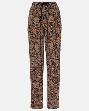 Isabel Marant Zahera Printed Straight Trousers - Brown