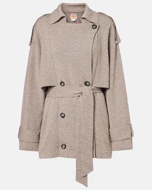 Jardin Des Orangers Cropped Wool And Cashmere Trench Coat - Natural