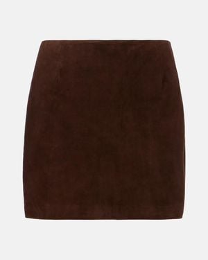 Blazé Milano Coci Suede Miniskirt - Brown