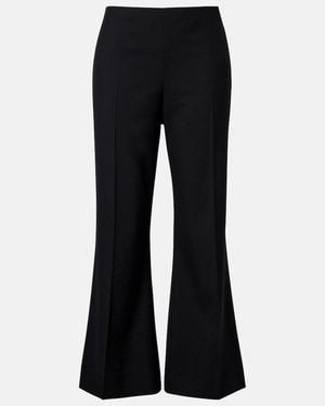 KHAITE Walter Cropped Virgin Wool Flared Pants - Black