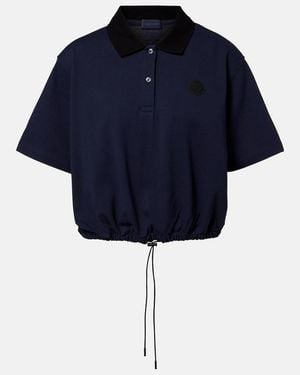 Moncler Polohemd Aus Baumwoll-Pique - Blau