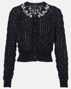 Simone Rocha Verzierter Cardigan Aus Einem Mohairgemisch - Schwarz