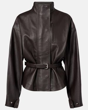 Jacquemus Ciro Belted Leather Jacket - Black