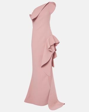 Maticevski Provenance Ruffled One-Shoulder Crepe Gown - Pink