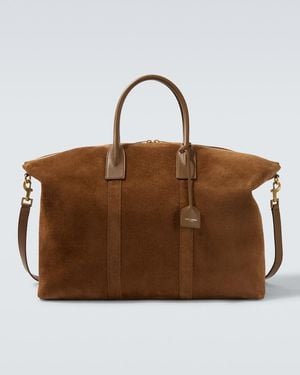 Saint Laurent Weekender Aus Veloursleder - Braun