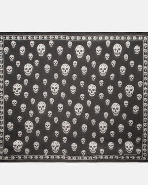 McQueen Skull Silk Scarf - Metallic
