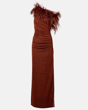 Oséree Lumiere Plumage Maxi Dress - Purple