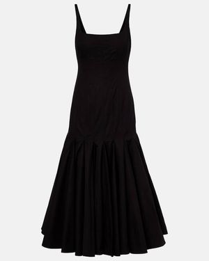 Jacquemus Agave Cotton Poplin Midi Dress - Black