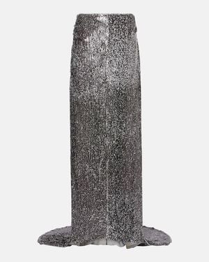Dries Van Noten Sequined Maxi Skirt - Grey
