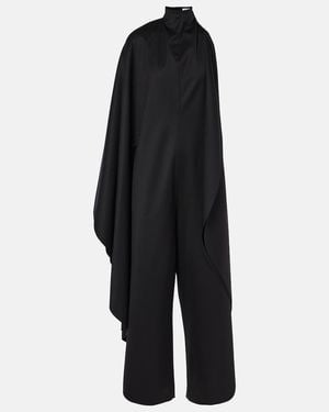 Alaïa Open-Back Wool Grain De Poudre Jumpsuit - Black