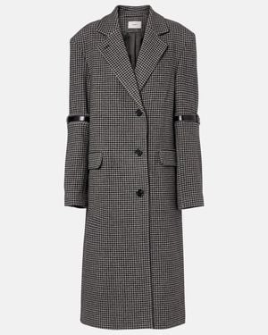 Coperni Houndstooth Wool And Cashmere Coat - Grey