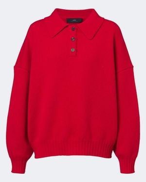 arch4 Kings Road Cashmere Polo Jumper - Red