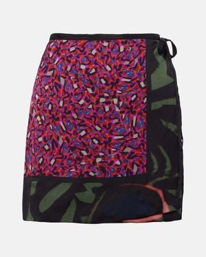 Dries Van Noten Gabrinas Printed Wrap Miniskirt - Purple
