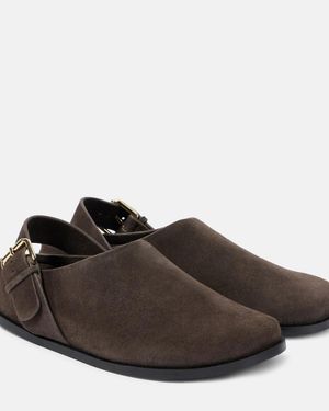 A.Emery Louis Suede Slingback Flats - Brown